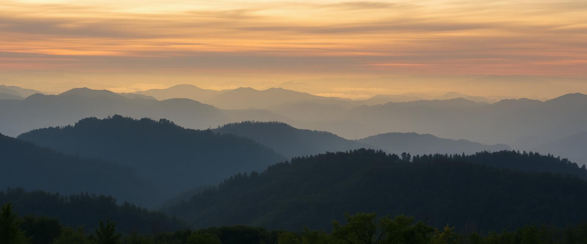 Blue Ridge mountains of North Carolina at sunrise